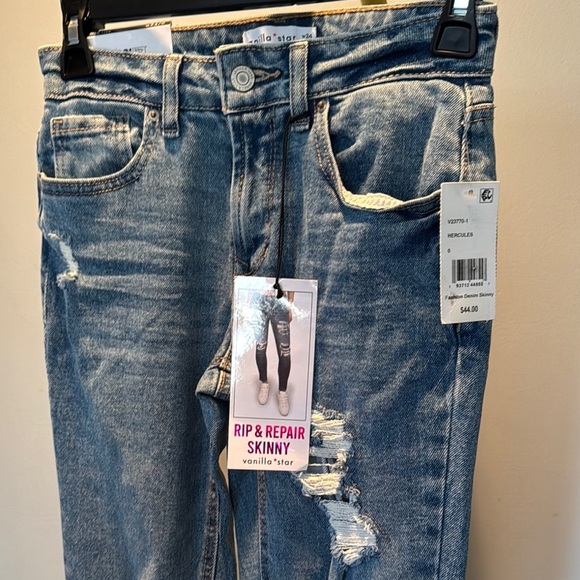 Vanilla star rip and repair ankle denim jeans NWT 0/24 - Picture 3 of 13